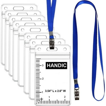 50pcs Lanyards with ID Holder for Name Tags Waterproof Type Clear Plastic Name Badge Holder Id Card