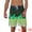 Green, variant on Unique Bargains Men's Hawaiian Drawstring Waist Color Block Plaid Board Shorts 30 Blue
