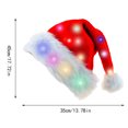 thumbnail image 3 of Tkrady Santa Hat, Light Up Christmas Hat, Fluffy Velvet Santa Claus Hat With LED Lights, for Men Women Kids Holiday Party Supplies, 5 styles, 3 of 4