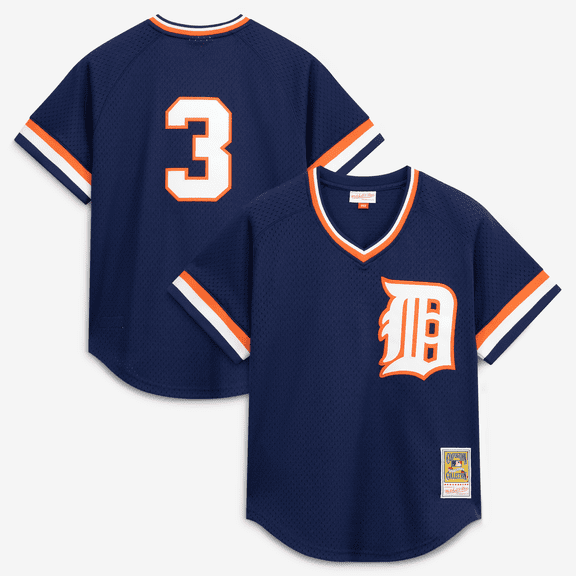 Men's Mitchell & Ness Alan Trammell Navy Detroit Tigers Authentic Batting Practice Jersey