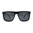 thumbnail image 1 of Mens No Glare Polarized Flat Top Horn Rim Rectangle Sunglasses Matte Black, 1 of 4