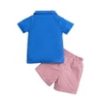 thumbnail image 5 of Toddler Baby Boy 4th of July Outfit American Flag Button Down Polo Shirt with Shorts 2 Piece Set Independence Day Clothes, 5 of 9