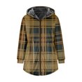 thumbnail image 6 of Lovskoo 2024 Men's Thicken Warm Winter Coat Sherpa Fleece Jackets Zipper Casual Print Long Sleeve with Pocket Hooded Jacket Brown, 6 of 6