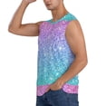 thumbnail image 3 of Bixox Men's Multicolor Glitter Printed Shirt Sleeveless Fitness Tank Top-Medium, 3 of 7