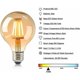thumbnail image 3 of Bombillas Edison E27 Retro, Bombillas Edison LED E27 G80 de 4W, Bombillas Edison de Filamento Retro, Luces Decorativas Antiguas Retro, Blanco Cálido para Restaurante, Cafetería, Ventana, Sala de, 3 of 5