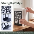 thumbnail image 2 of Unique Bargains Exquisite Decorative Metal Bookends for Home Office and Library Black Style B 4.7"x3.3"x6.9", 2 of 5