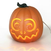 Fridja Halloween Pumpkin LED Light Lamp Creative Lantern Home Props Pumpkin Bar Halloween Decorations Light Up Pumpkin 3D Fall Resin Pumpkin Battery Operated Orange