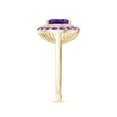 thumbnail image 3 of ANGARA Natural Sideways Oval 2.28 ct Amethyst Double Halo Cocktail Ring in 14K Yellow Gold for Women (Size-10x8mm) | February Birthstone, Anniversary, Jewelry Gift for Women | Natural Amethyst Ring, 3 of 9