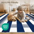 thumbnail image 4 of ODIKA 9'x12' Washable Area Rug Classic Parallel Line Border Balanced Banded Geometric Striped for Great Room, Indoor Concept, Large Living Room, Low Pile, Flatwoven, 4 of 7