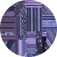 thumbnail image 1 of Ahgly Company Machine Washable Indoor Round Patchwork Blue Transitional Area Rugs, 3' Round, 1 of 4