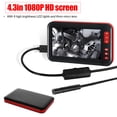 thumbnail image 4 of Endoscope, Waterproof Clear Picture Quality Borescope 4.3in Screen With Folding Bracket 5m Hardwire LED Lights For Work In Dark Areas And Detect Objects, 4 of 8
