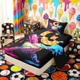 thumbnail image 2 of Erosebridal Letter G Dripping Waffle Baseball Print Twin Sheet Sets, Sports Monogram Bedding for Kids Boys and Girls, 1 Flat Sheet, 1 Fitted Sheet and 1 Pillowcase, 2 of 6
