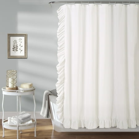 Lush Decor Reyna Solid Shower Curtain, 72x72, White, Single