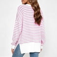 thumbnail image 6 of Levmjia Women's Striped Long Sleeve Sweater Crewneck Drop Shoulder Loose Fit Casual Pullover Top for Fall Winter, 6 of 6