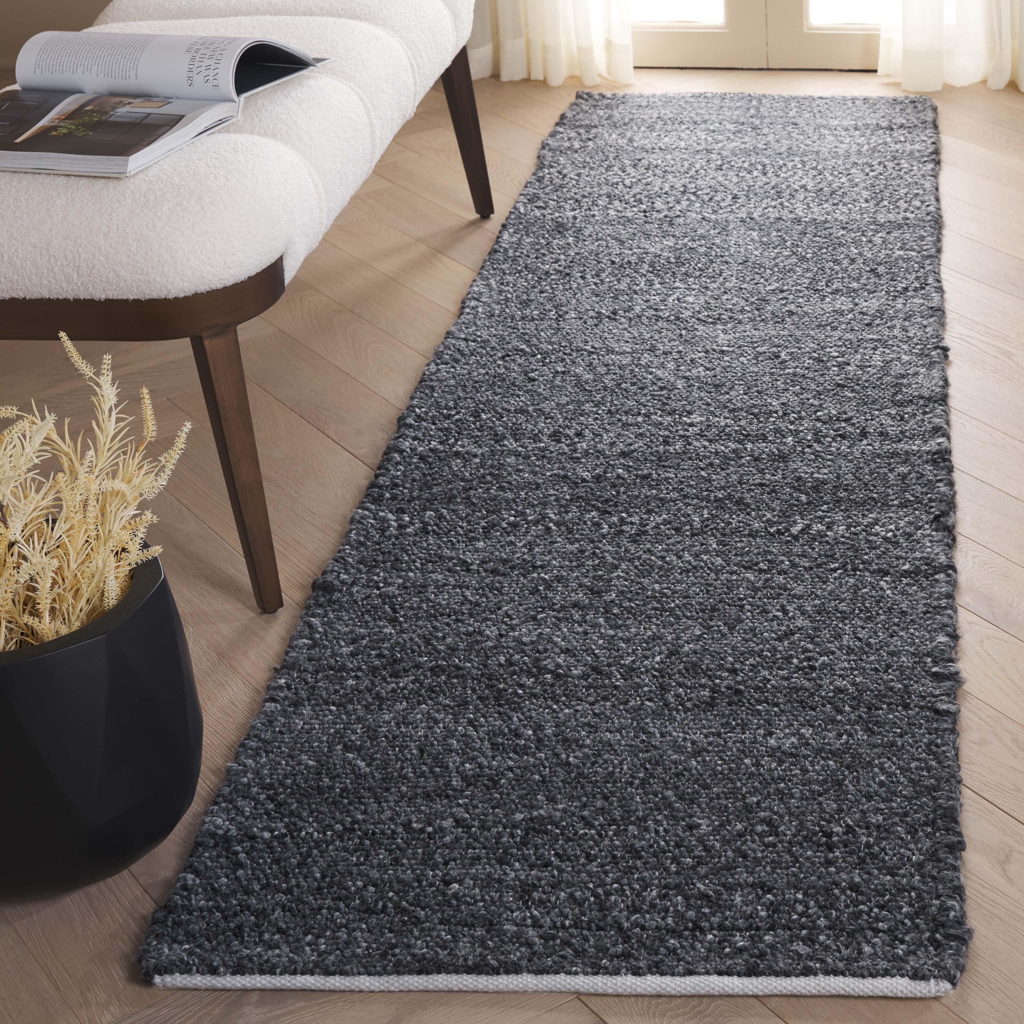 SAFAVIEH Renewal Holden Solid Runner Rug, Charcoal, 2'3" x 8'