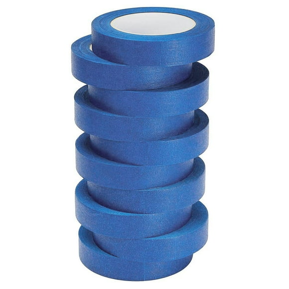 BTideas Cinta de Pintores Azul Cinta de Mascar, Cinta de Pintura de 0,7 Pulgadas x 65,6 Pies x 10 Rollos para Paredes (Azul)
