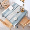 thumbnail image 2 of Blue Geometric Striped Pattern Square Tablecloth,Waterproof Square Table Cover,Wipeable Spillproof Washable Table Cover for Home Kitchen Party Decor 42"X42"(107x107cm), 2 of 6