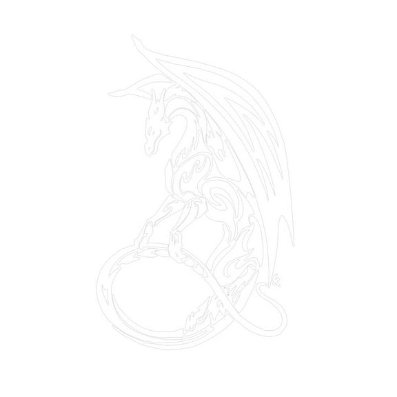 Car Hood Pterosaur Sticker Auto Body Cool Dinosaur Decorative Sticker Self-Adhesive Styling Decal White