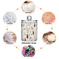 thumbnail image 6 of Yayeee 4 Pack Qtip Holder Bathroom Cotton Swab Canister with Lid Clear Dispenser Set, Beige Christmas Forest, 6 of 6