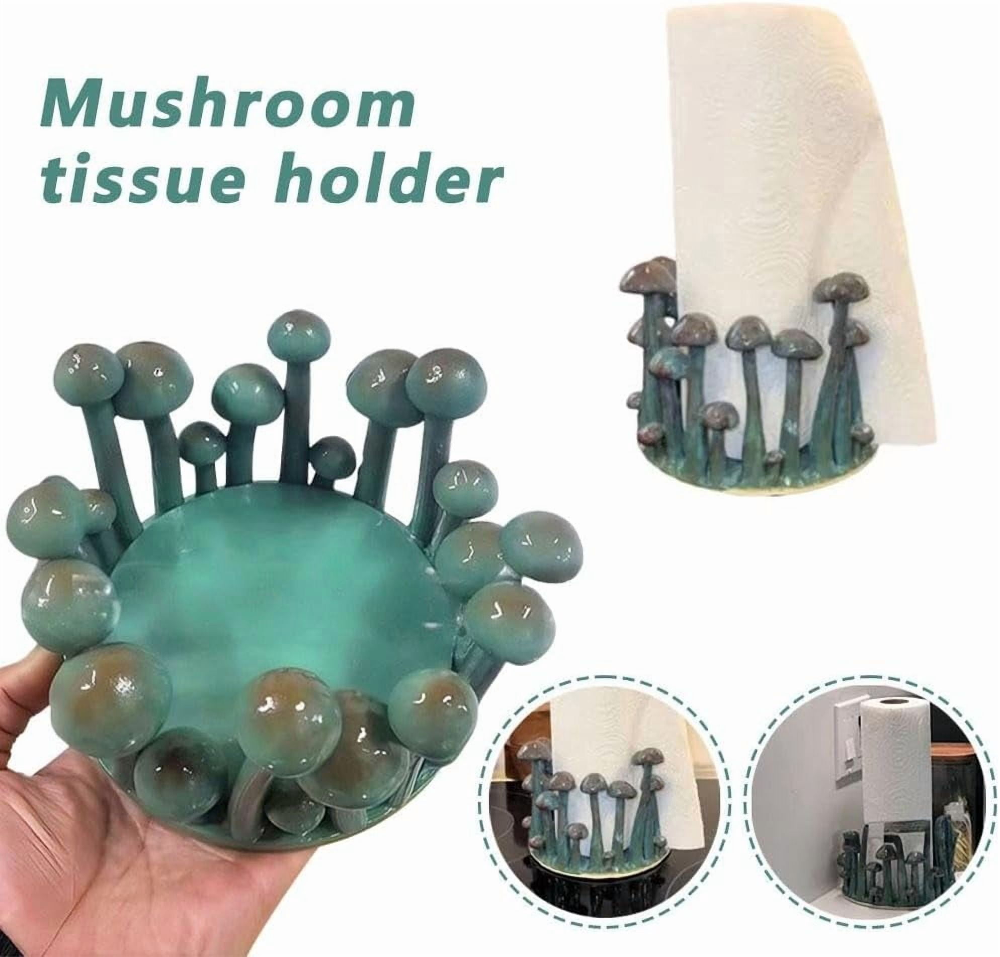 Halloween Decorations, Paper Towel Holder - Mushroom Paper Towel Holder, Unique Paper Towel Holder, Cute Mushroom Candle Holder, Unique Home Decor for Kitchen, Bathroom, Office (1PC)