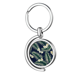 thumbnail image 1 of Dibujo blanco planta tropical de arte Rotating keychain Metal Keyring Holder, 1 of 2