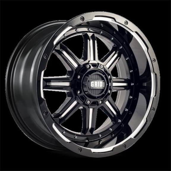 Grid Wheels 117952M158 10 17x9.0 5x127-139.7 15 87.1 Wheels, Gloss Black & Milled