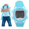 thumbnail image 4 of Reloj electrónico deportivo para niños, resistente al agua hasta 3 ATM, correa de PU, color cian, 4 of 11