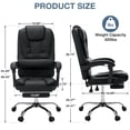 thumbnail image 4 of Hoffree Executive Office Chair High Back Leather Office chair with Footrest Reclining Computer Desk Chair Lumbar Back Support Swivel Rolling for Home Office Black, 4 of 9