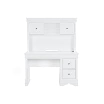 POMPEI METALLIC WHITE DESK WITH HUTCH