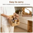 thumbnail image 3 of 2 Pcs Pantry Baskets for Organizing, Handwoven Wicker Storage Baskets, Water Hyacinth with Wooden Handles, 3 of 7