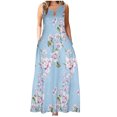 thumbnail image 2 of FcBaudy Robe Sans Manches Col Rond, Robes d'Été pour Femmes, Robes Sans Manches Col Rond Imprimé avec Poches Grande Robe d'Été pour Femmes, 2 of 5