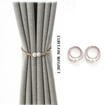 EGYMEN Magnetic Curtain Tiebacks, No-Drill Magnetic Curtain Holders, Decorative Weave Rope Curtain Buckles, Convenient Curtain Fixing Straps