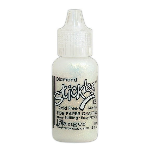 Ranger Stickles Glitter Glue 0.5 Ounce, Diamond, 1 Pack of 6 Piece
