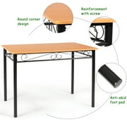 Costway 5 PC Dining Set Wood Metal Table 30'' and 4 Chairs Kitchen Breakfast Furniture New