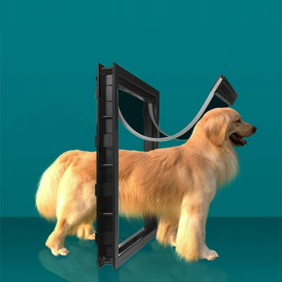 Puerta con solapa para perros y para primera Fácil instalación de bricolaje Puerta de plástico ABS para mascotas pequeñas, XL negro Salvador puerta grande para gatos