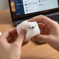 thumbnail image 5 of Tofu Squishy, Cube Shaped Slow Rebound, Soft Gel Construction, Tension Relief, Adult Workplace, White Face, 1 Pc, 5 of 7