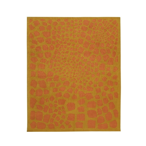 EORC Rust Handwoven Wool Contemporary Modern Flat Weave Rug, 6' x 8'