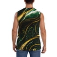 thumbnail image 4 of Fuzoiu Green Marble Print Men's Sleeveless T-shirt,Sleeveless Tee Shirts,Quick-Dry Athletic Tank Top for Gym, Running, Sports & Outdoor Activities-X-Large, 4 of 7