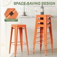 thumbnail image 3 of Vineego Counter Height Stackable Bar Stool, Orange (Set of Orange), 3 of 7