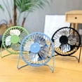 thumbnail image 6 of 4-inch Mini Metal Fan USB Desk Fan Small Personal Air Circulator Fan Portable Electric Table Desktop Fan Rechargeable Travel Fans for Camping Office Room Outdoor Green, 6 of 7