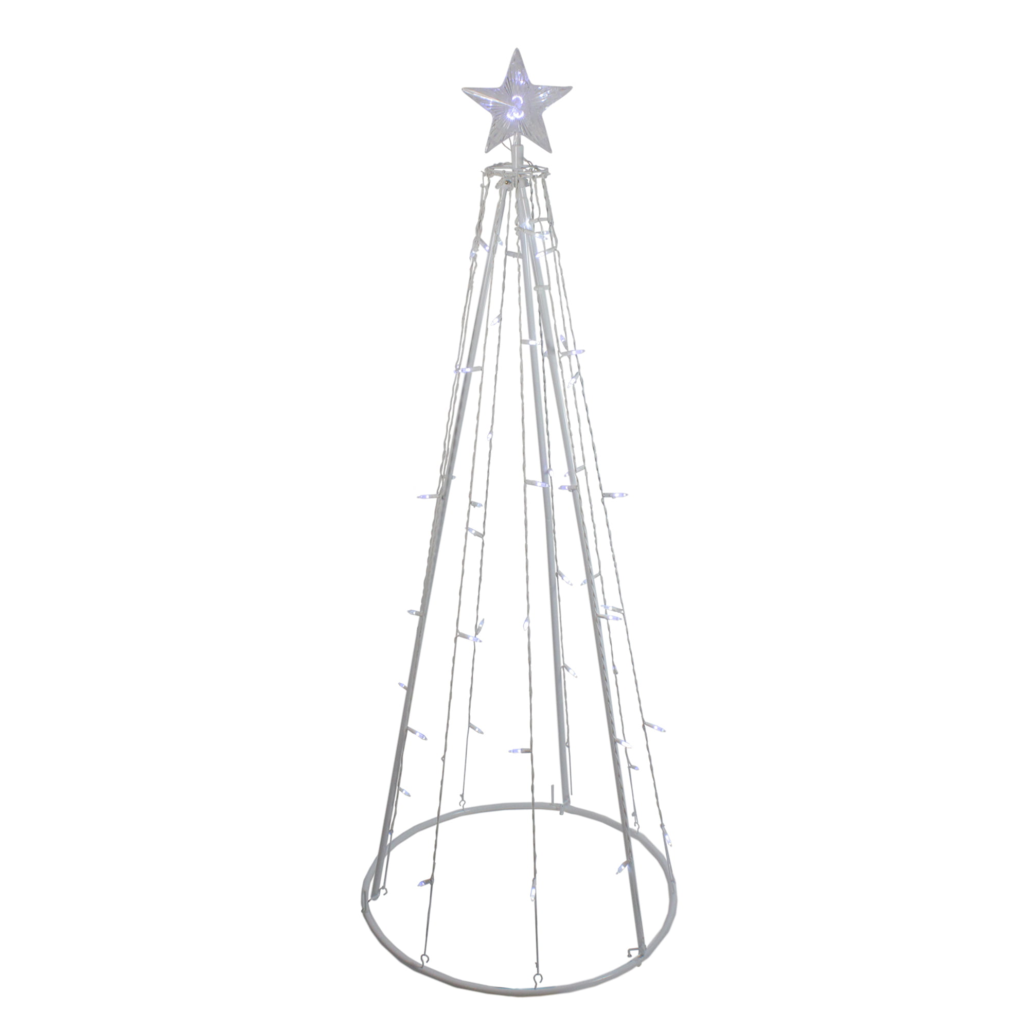 5' Pure White LED Lighted Cone Tree Outdoor Christmas Decoration ...