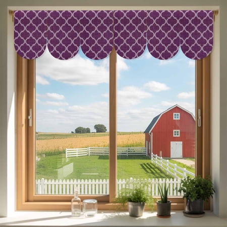 Purple Plaid Door Banner Retro Country Moroccan National Geometrical Plaid Small Scalloped Hanging Banner for Door Hanging Flag Backdrop Decoration for Wall Window Party 3pcs 10 x 16 Inch