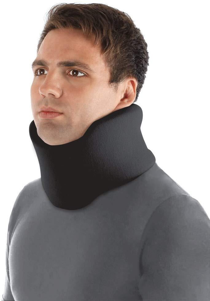 Stability Pro Neck Support Brace Pain Relief Cervical Traction Collar Adjustable Black in Color