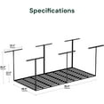 thumbnail image 2 of 4x8 Overhead Garage Storage Rack Organization, Adjustable Ceiling Mounted Storage Racks, 800LBS Weight Capacity, 22"-40" Ceiling Dropdown, Black, 2 of 7