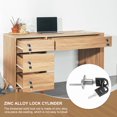 thumbnail image 3 of Uxcell 2Pcs Drawer File Cabinet Lock 16mm Steel Lock Cylinder Keyed Different Silver, 3 of 7