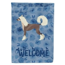 Carolines Treasures CK6235GF Chinese Crested Welcome Flag Garden Size Small multicolor