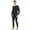Black, variant on HeroBiker Men's Winter Thermal Top and Bottom with Fleece Lined Plus Size Set