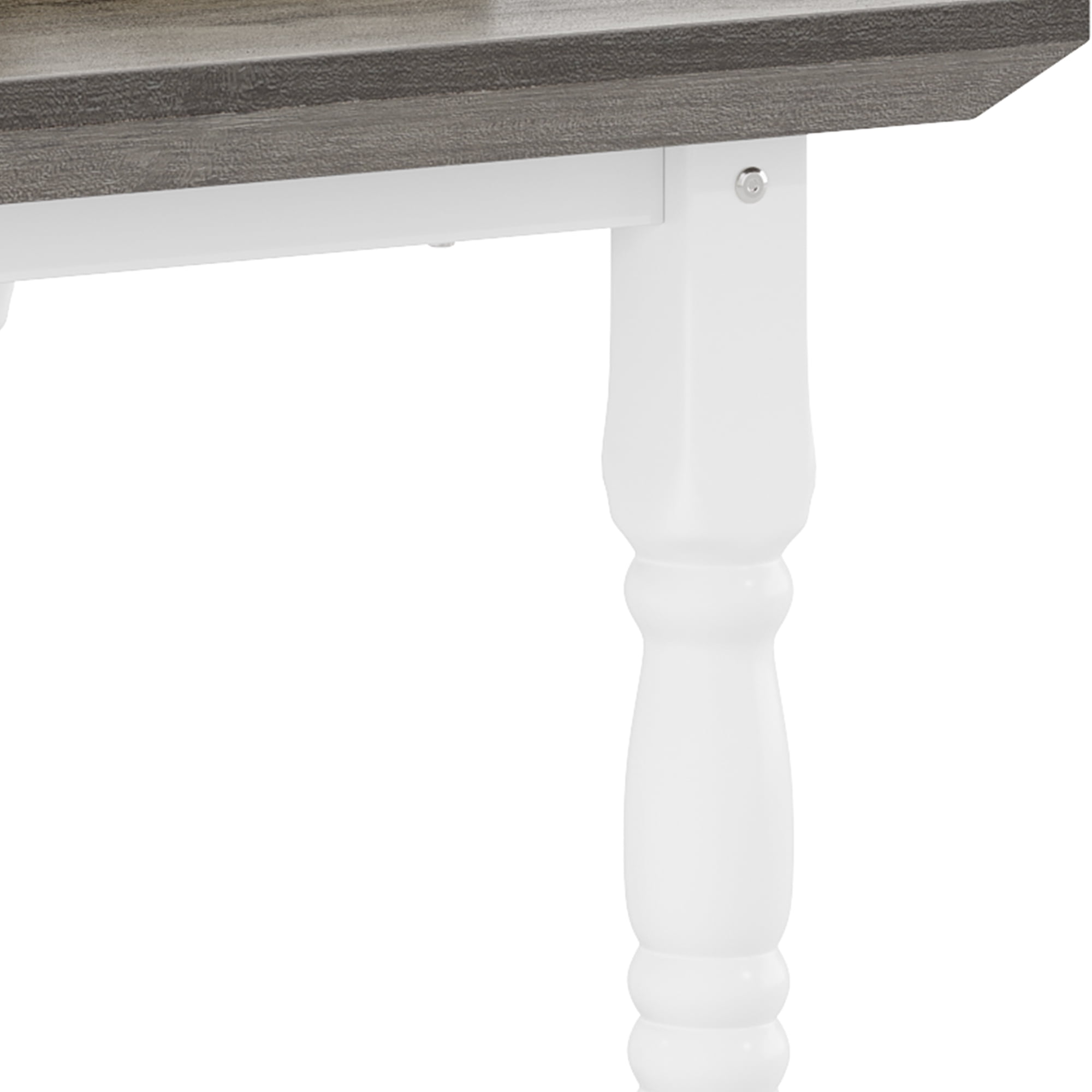 Uforic Roman-Style End Table with Metal Legs, 23.6" Square Side Table with Shelf, White & Gray
