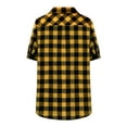 thumbnail image 4 of HomeGardon Mens Plaid Shirts Short Sleeve Collared Button Down with Pockets Casual Tops Yellow,L, 4 of 8