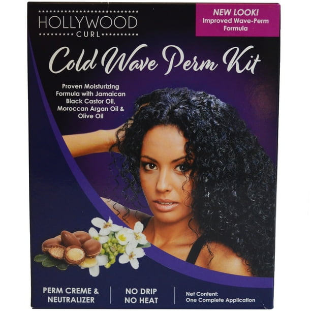 Hollywood Curl Cold Wave Perm Kit with 12 Essential Oils Vitamins and